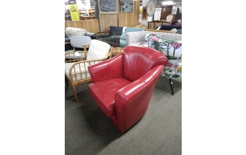 FAUTEUIL CLUB CUIR ROUGE