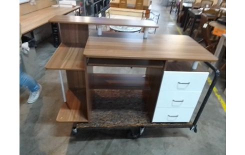 BUREAU INFORMATIQUE 3 TIROIRS MELAMINE EN L'ETAT