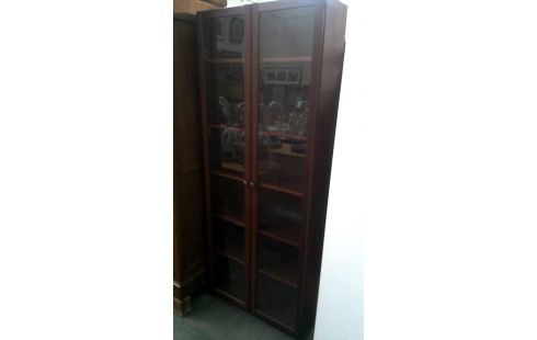 ESCAPARATE 2 PUERTAS OSCURO PARDO, , MADERA