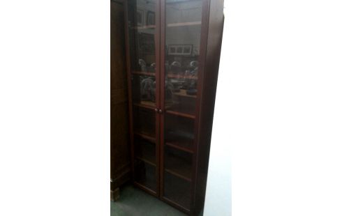 ESCAPARATE 2 PUERTAS OSCURO PARDO, , MADERA