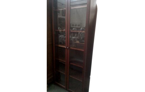 ESCAPARATE 2 PUERTAS OSCURO PARDO, , MADERA