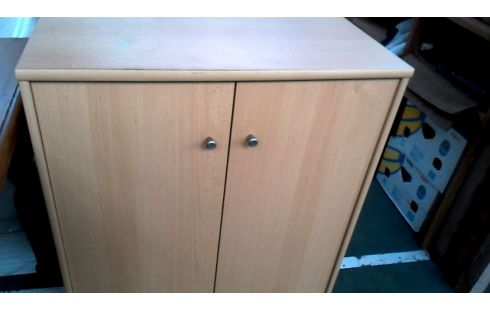 BIBLIOTHEQUE BAS 2 PORTES, , BOIS LOOK