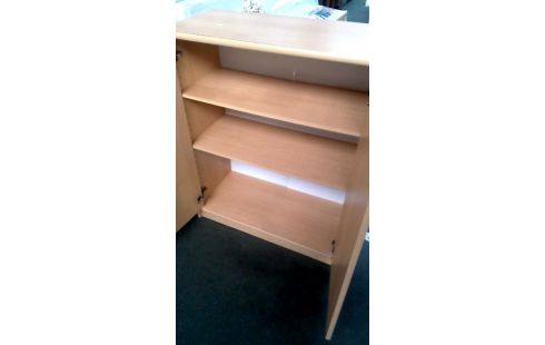 BIBLIOTHEQUE BAS 2 PORTES, , BOIS LOOK