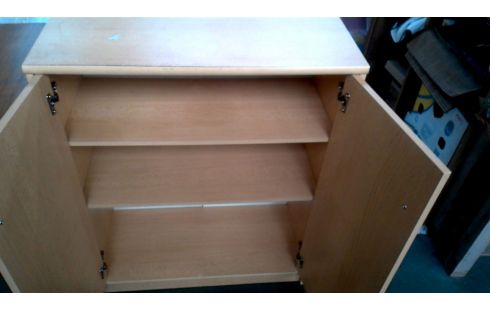 BIBLIOTHEQUE BAS 2 PORTES, , BOIS LOOK