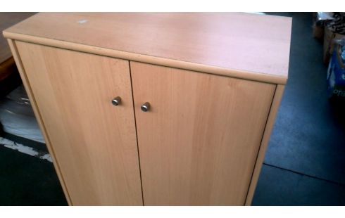 BIBLIOTHEQUE BAS 2 PORTES, , BOIS LOOK