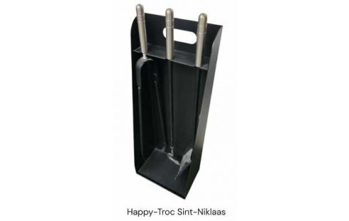 SERVITEUR DE CHEMINEE MODERNE NOIR ACIER MET INOX