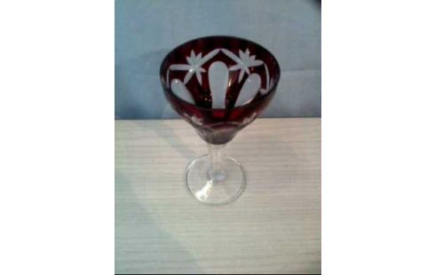 LIKÖRGLAS 5ER-SET GLAS ROT GESCHLIFFEN