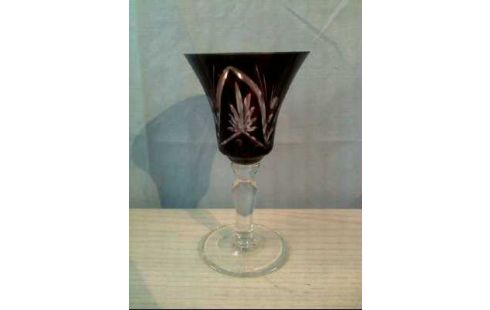 LIKÖRGLAS 3ER-SET GLAS ROT GESCHLIFFEN