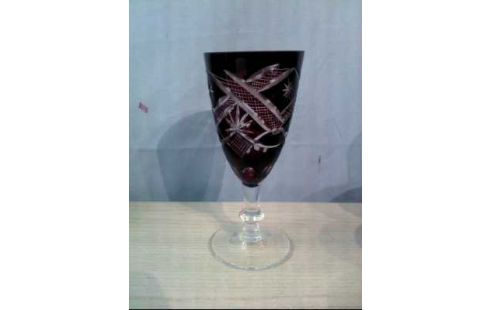 SEKTGLAS 5ER-SET GLAS ROT GESCHLIFFEN