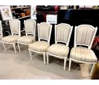 LOT DE 6 6 CHAISES STYLE LOUIS 16 BLANCHES