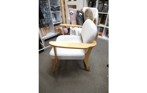 FAUTEUIL STYLE SCANDINAVE TISSU GRIS