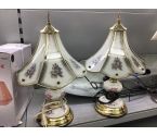 LAMPE DE CHEVET VINTAGE FLEURIES LA PAIRE