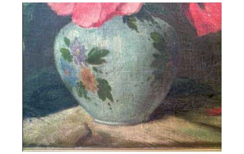 GEMÄLDE I.R. SIGNIERT <STILLEBEN MOHNBLUMEN>