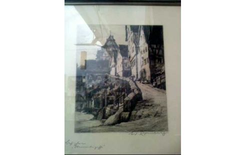 RADIERUNG <WALTER ROMBERG> FACHWERKHAUS