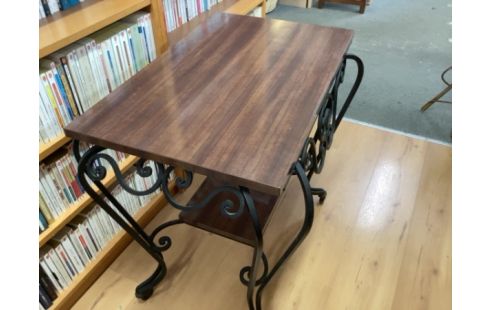 DESSERTE BOIS + FER FORGÉ