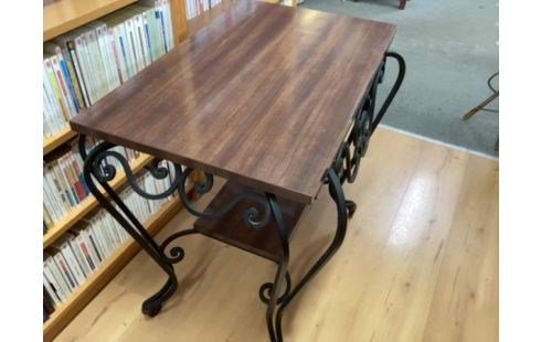 DESSERTE BOIS + FER FORGÉ