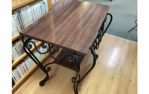 DESSERTE BOIS + FER FORGÉ