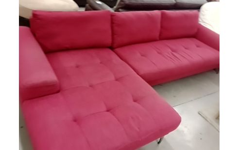 CANAPE D'ANGLE ROUGE EN TISSUS