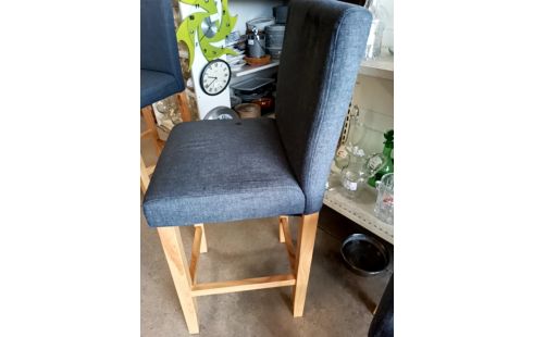 TABOURET DE BAR MODERNE TISSU GRIS