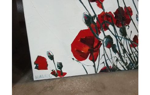 TOILE COQUELICOT SIGNE