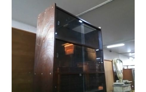 VITRINE BOIS FONCE 1T