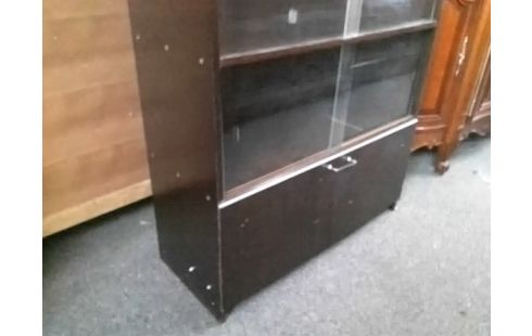 VITRINE BOIS FONCE 1T