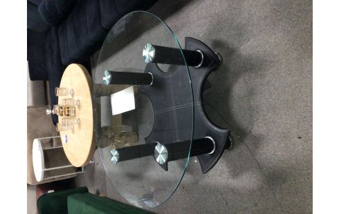 TABLE BASSE VITREE RONDE MODERNE