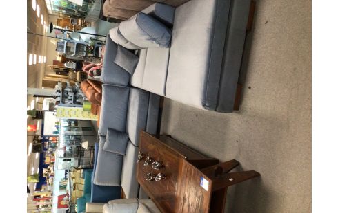 SALON D'ANGLE TULIP TISSU GRIS BLEU