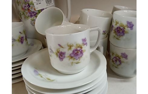 SERVICE A CAFE FLEURS VIOLETTE