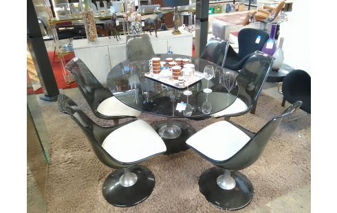 TABLE CHROMCRAFT SPACE AGE + 6 CHAISES