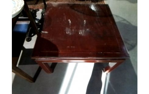 TABLE BASSE BOIS DESSUS VERRE