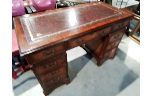 BUREAU 9T DESSUS CUIR BORDEAUX