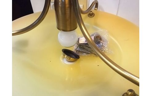 SUSPENSION VERRE ET DORE (AVEC VIS)