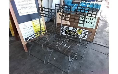 CHAISE METAL LOT DE 4