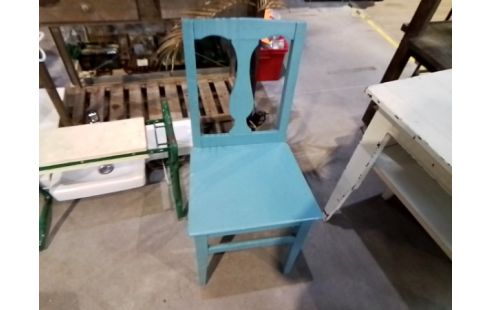 CHAISE BOIS TURQUOISE