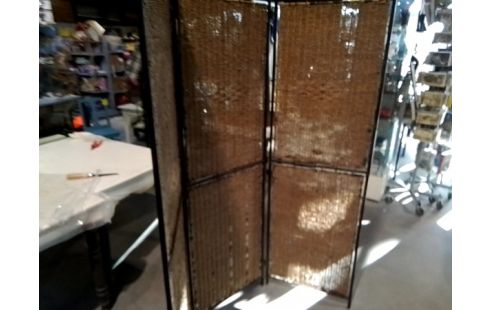 PARAVENT 3 PANTS METAL ET CORES TRESSEES