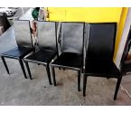 4 CHAISES MODERNE PVC NOIR