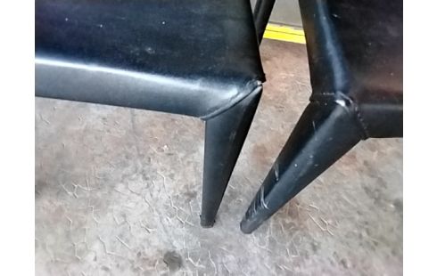 4 CHAISES MODERNE PVC NOIR