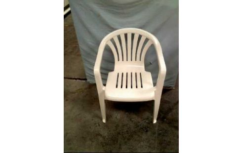 GARTENSTUHL 2ER-SET WEIß STAPELBAR