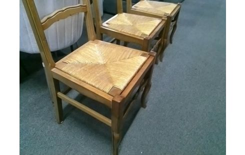 LOT DE 6 CHAISES PAILLEES