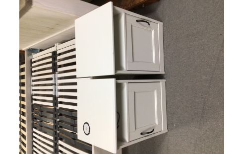 CHEVET MODERNE BLANC LA PAIRE 1P SUPPORT CHARGEUR