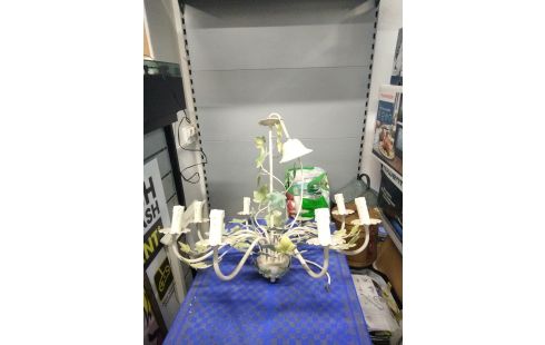 LUSTRE 8 BRANCHES METAL CREME