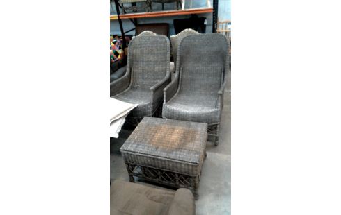 ROTAN STOEL VINTAGE/KUSSEN