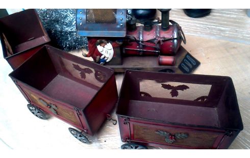 DECO-OBJECT TREIN METAAL 3 WAGONS