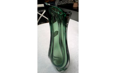 VASE VERTE PATE DE VERRE