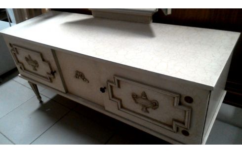 COMMODE, , MIROIR STYLE LOUIS XVI 2 PORTES