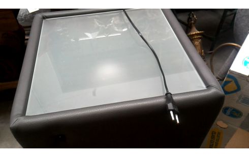 CHEVET ECLAIRE GRIS SIMILI CUIR L UNITE