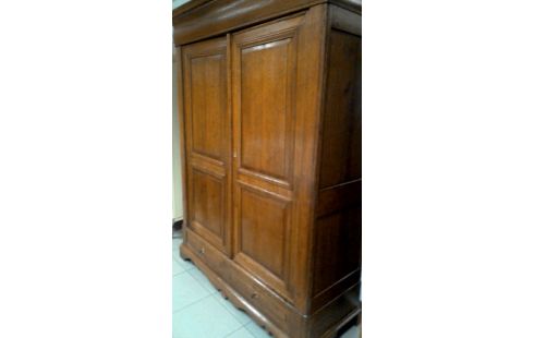 PENDERIE ANTIQUE CHENE MASSIF 2 PORTES / 2 TIROIRS