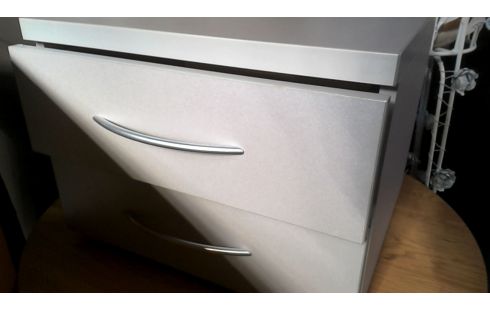 CHEVET GRIS 2 TIROIRS