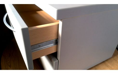 CHEVET GRIS 2 TIROIRS